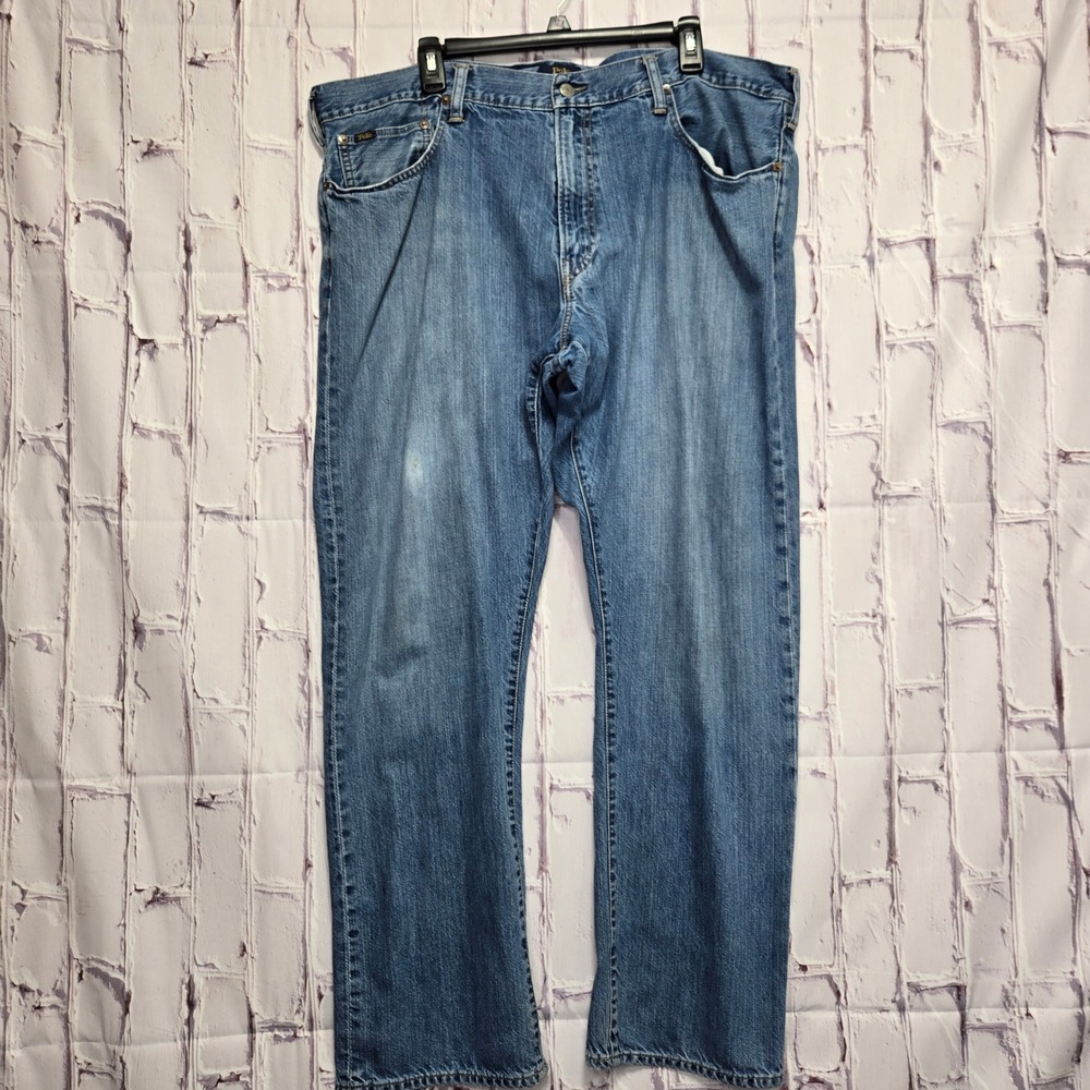 Polo Ralph Lauren Men 40x32 The Hampton Relaxed Straight Leg Jeans Distressed